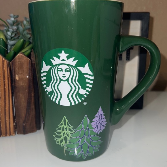 Starbucks Christmas Mug Coffee Tea Cup Green Tree 2020 Logo Holiday Ceramic 16oz